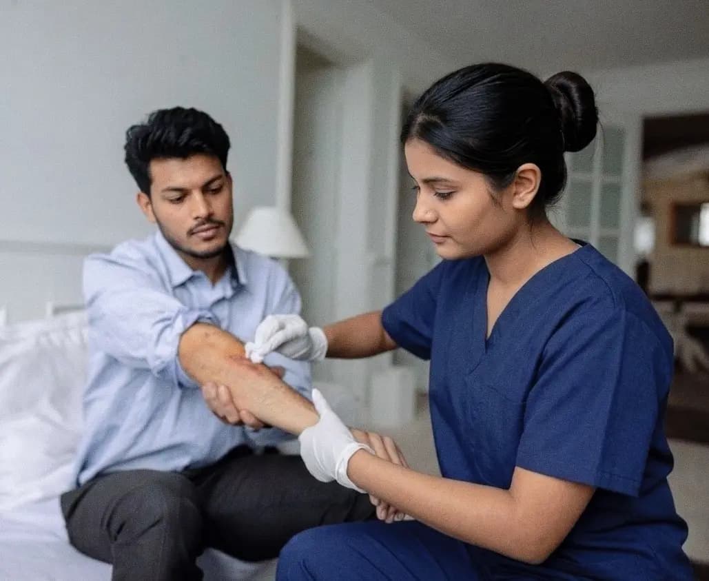 Wound dressing at home